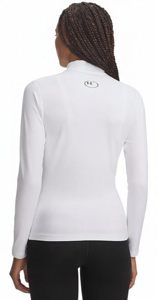Under Armour ColdGear Mock Long Sleeve dam t-shirt med lång ärm, vit