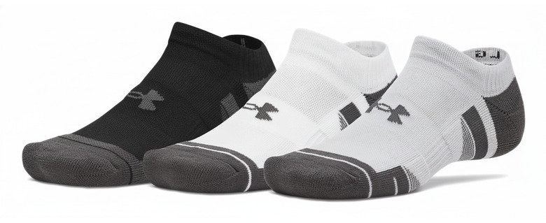Under Armour Performance Tech No Show unisex strumpor, 3pack, mod gray/white/jet gray