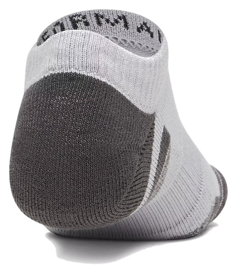Under Armour Performance Tech No Show unisex strumpor, 3pack, mod gray/white/jet gray