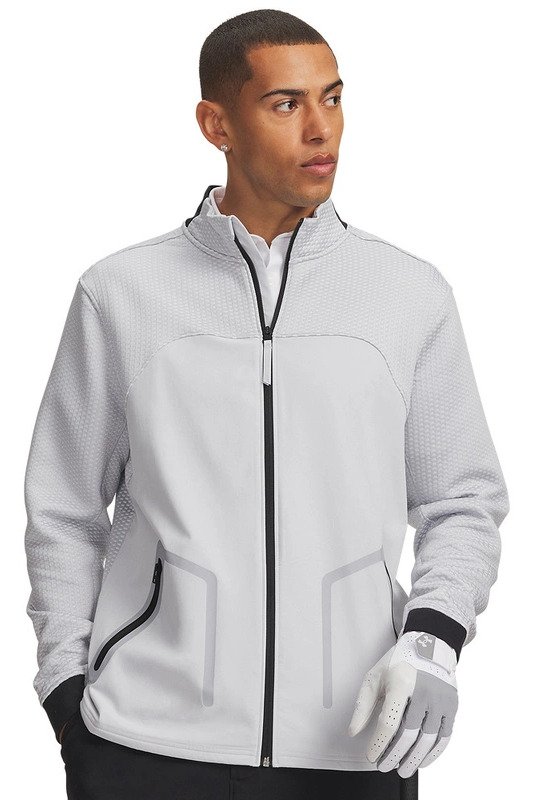 Under Armour Drive Pro Hybrid FZ herr sweatshirt, halo grå/vit