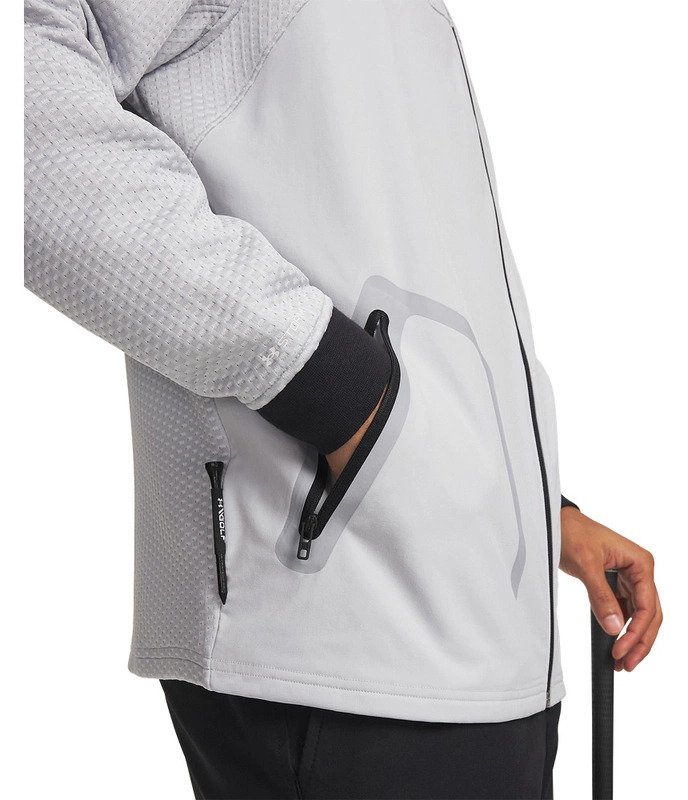 Under Armour Drive Pro Hybrid FZ herr sweatshirt, halo grå/vit