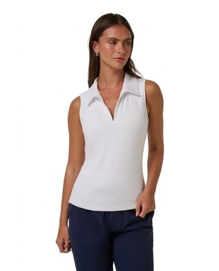 Travis Mathew Skyloft Light Sleeveless dam polo, vit