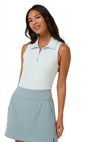 Travis Mathew Skyloft Light Sleeveless dam polo, heather cloudwash
