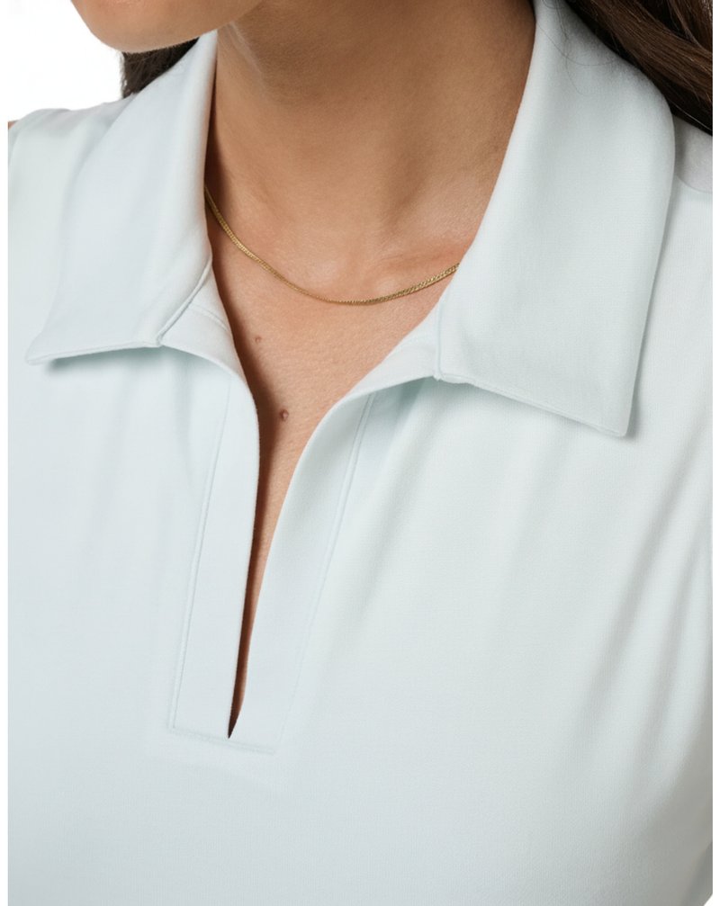 Travis Mathew Skyloft Light Sleeveless dam polo, heather cloudwash