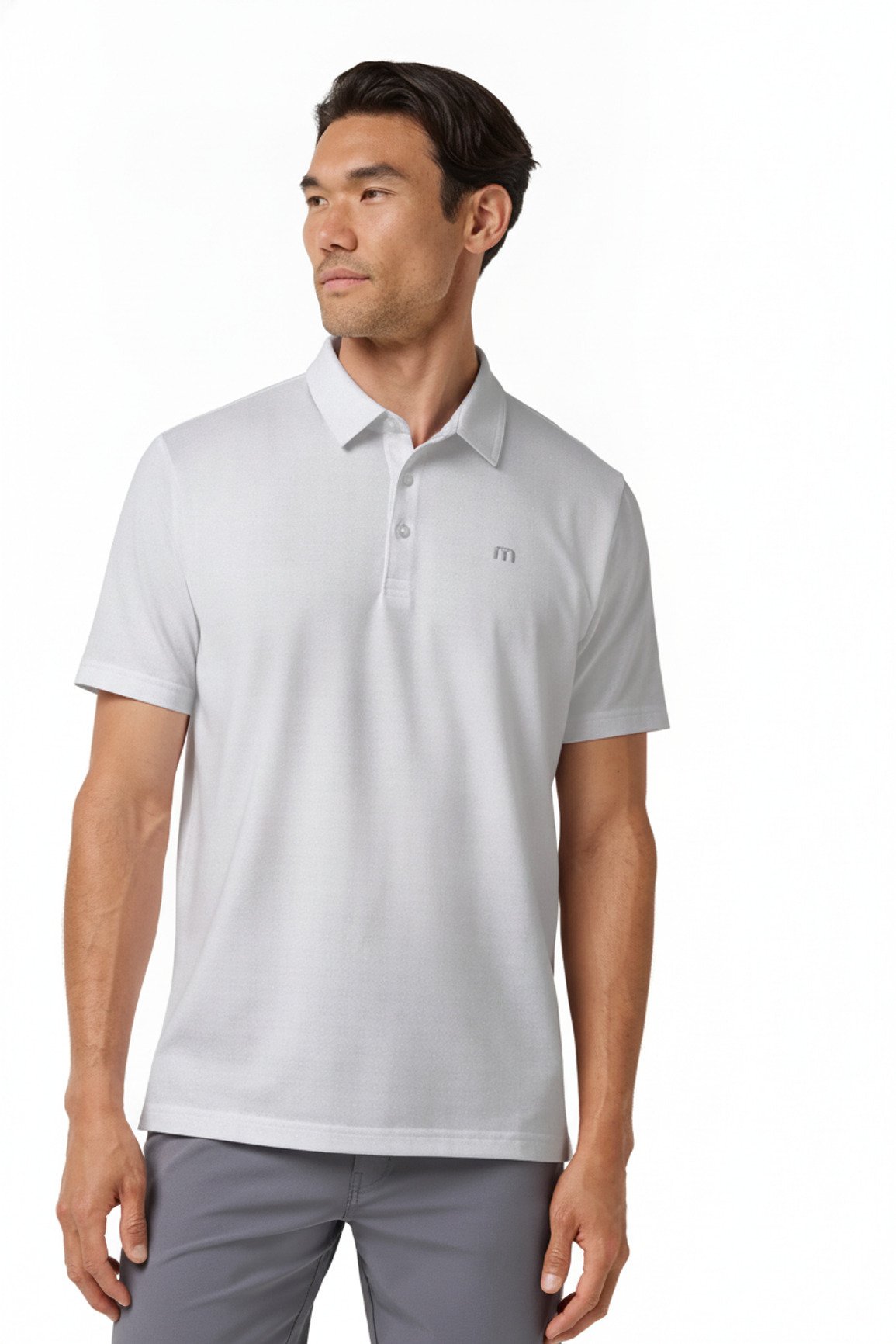Travis Mathew Featherweight Trophy Ready herr polo, vit