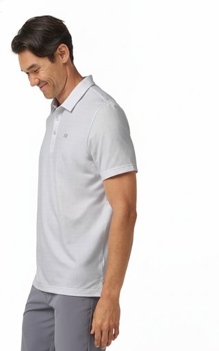Travis Mathew Featherweight Trophy Ready herr polo, vit