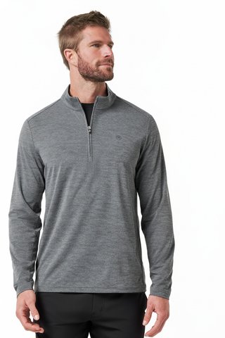 Travis Mathew Heater Pro 1/4Zip herr sweatshirt, heather grey