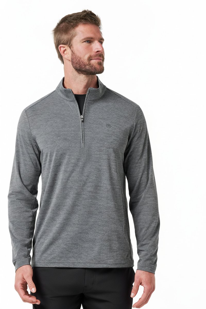 Travis Mathew Heater Pro 1/4Zip herr sweatshirt, heather grey