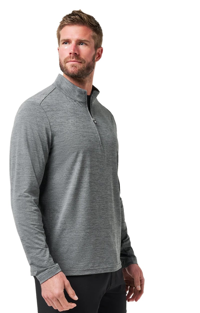 Travis Mathew Heater Pro 1/4Zip herr sweatshirt, heather grey