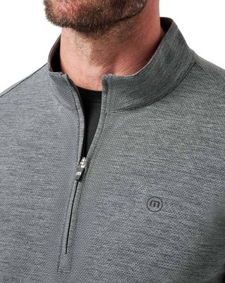 Travis Mathew Heater Pro 1/4Zip herr sweatshirt, heather grey