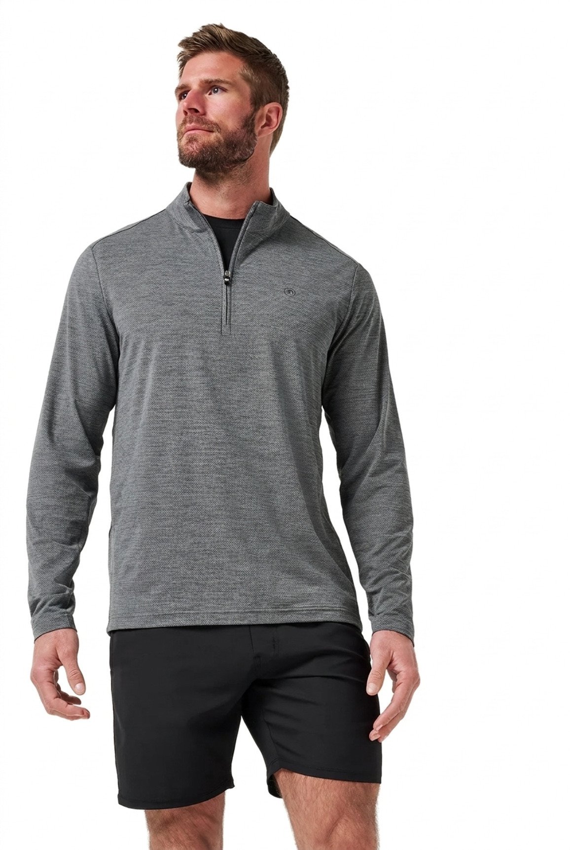 Travis Mathew Heater Pro 1/4Zip herr sweatshirt, heather grey