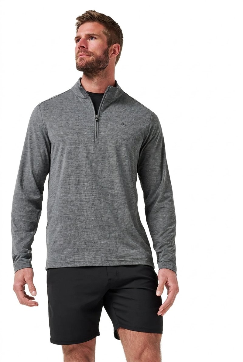 Travis Mathew Heater Pro 1/4Zip herr sweatshirt, heather grey