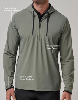 Travis Mathew Hero Hour Tech herr hoodie, dark olive