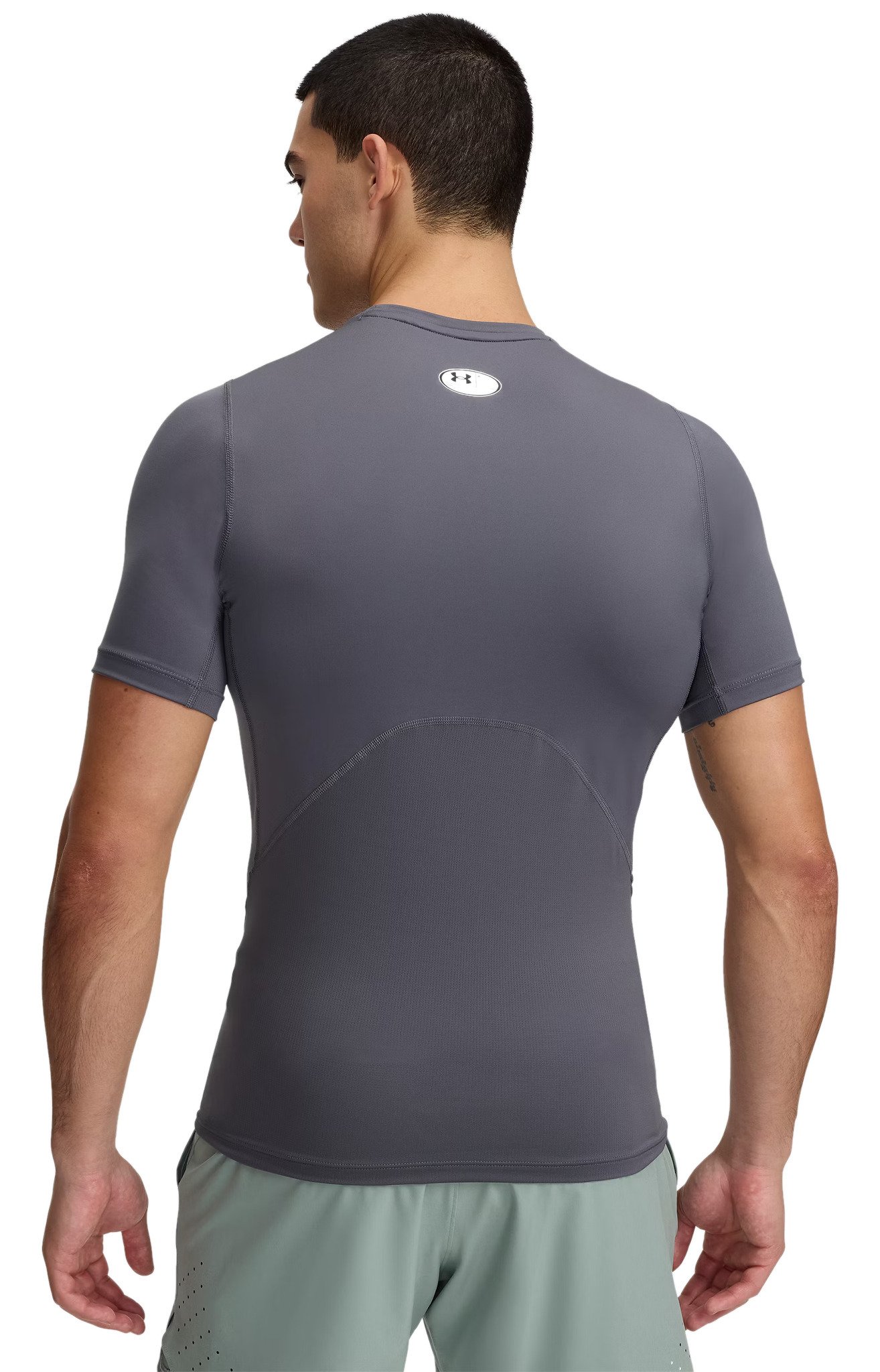 Under Armour HeatGear herr kompressionströja, castlerock/vit
