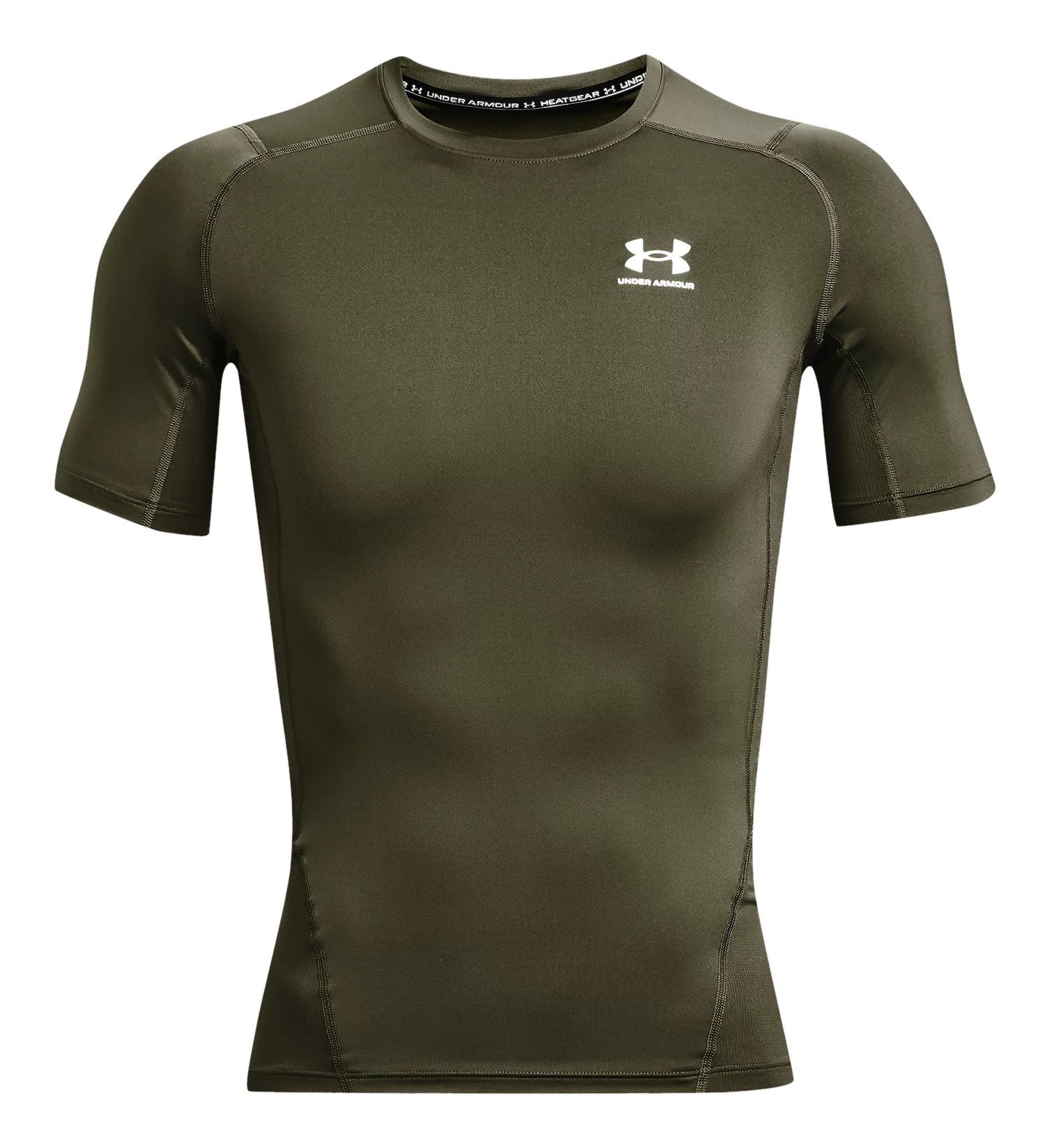Under Armour HeatGear herr kompressionströja, marine OD green/vit