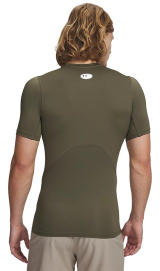 Under Armour HeatGear herr kompressionströja, marine OD green/vit
