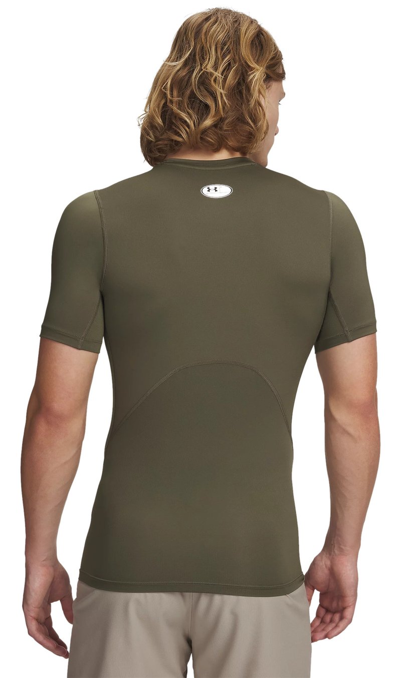 Under Armour HeatGear herr kompressionströja, marine OD green/vit