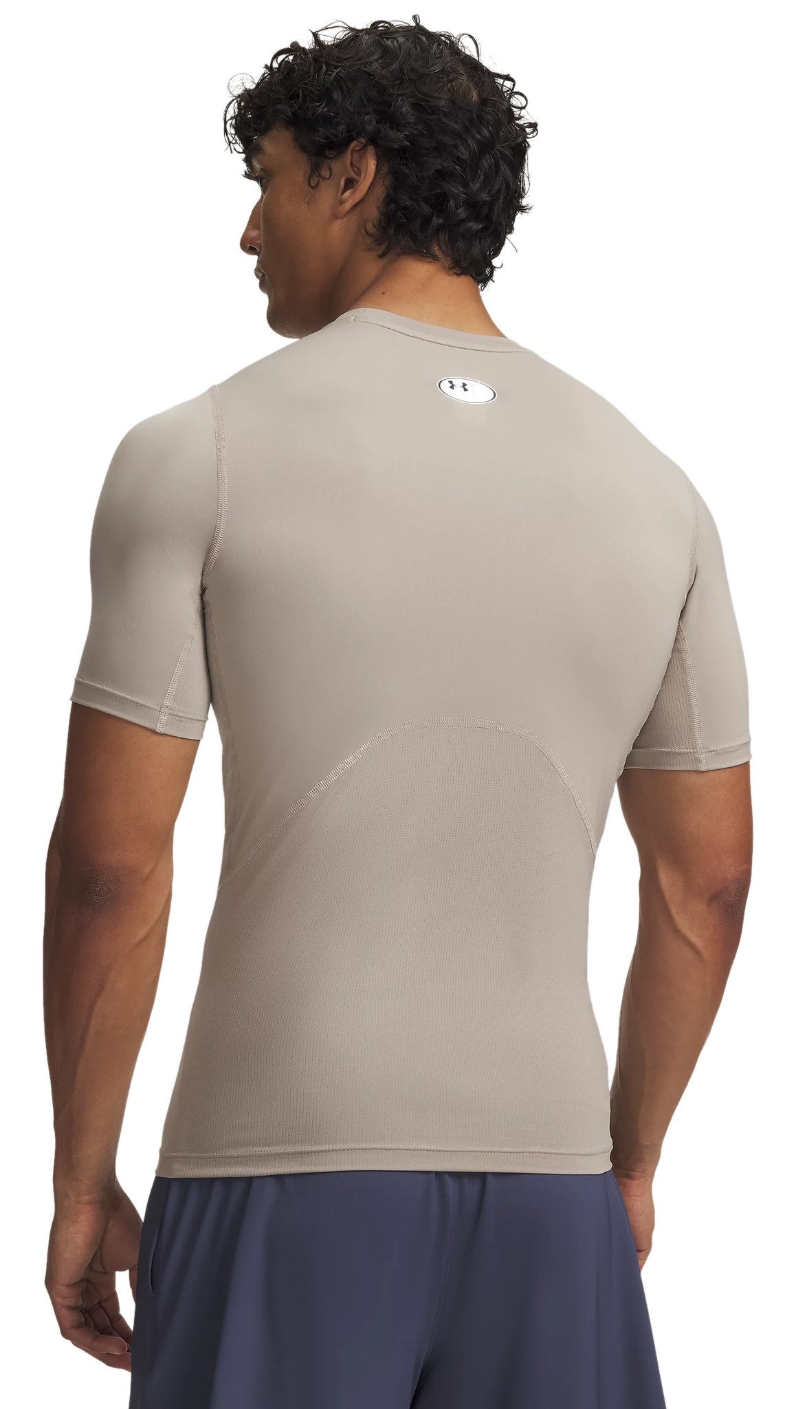Under Armour HeatGear herr kompressionströja, timberwolf taupe/vit