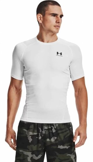 Under Armour HeatGear herr kompressionströja, vit
