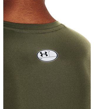Under Armour HeatGear herr kompressionsträja lång ärm, marine OD green/vit
