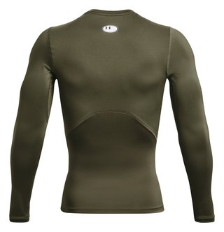 Under Armour HeatGear herr kompressionsträja lång ärm, marine OD green/vit