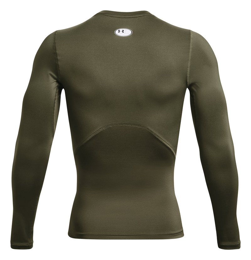 Under Armour HeatGear herr kompressionsträja lång ärm, marine OD green/vit