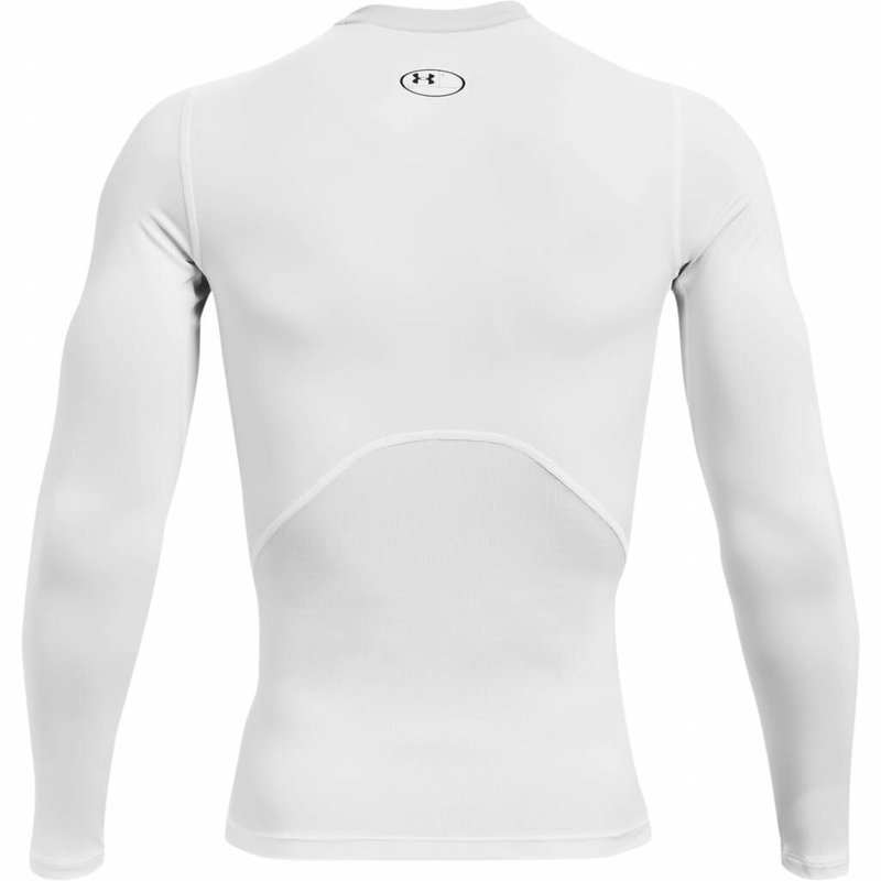 Under Armour HeatGear herr kompressionsshirt lång ärm, vit/svart