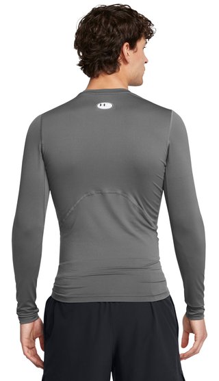 Under Armour HeatGear herr kompressionsshirt lång ärm, castlerock/vit