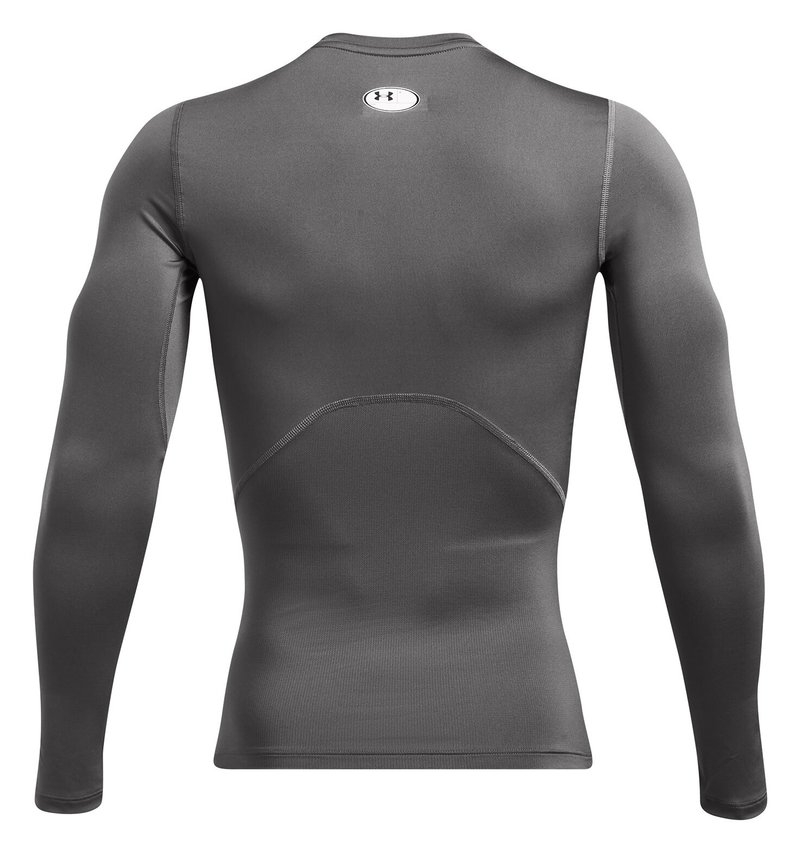 Under Armour HeatGear herr kompressionsshirt lång ärm, castlerock/vit
