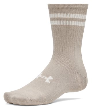 Under Armour Essential Crew unisex strumpor (6 pack), timberwolf taupe/vit/stone