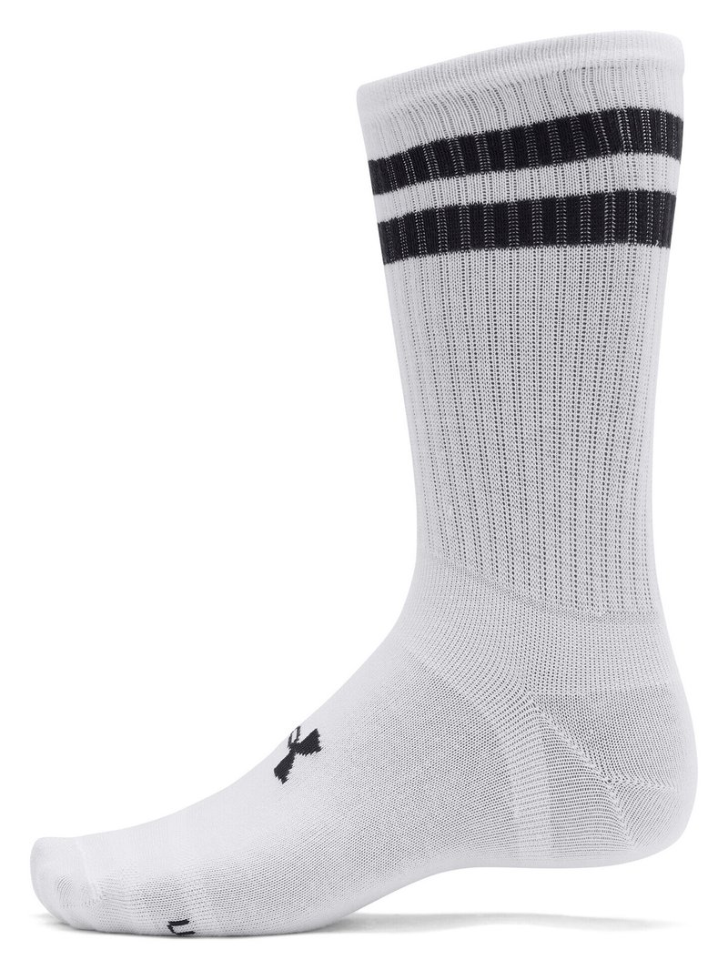 Under Armour Essential Crew unisex strumpor (6 pack), vit/svart