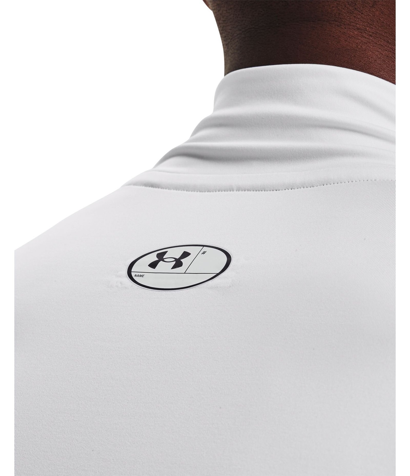 Under Armour HeatGear Comp Mock herr kompressionsträja lång ärm, vit/svart