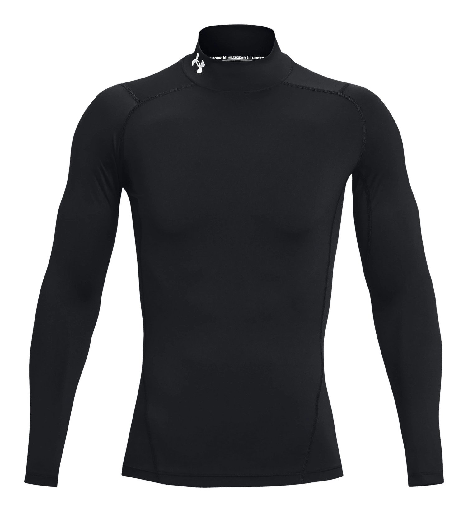 Under Armour HeatGear Comp Mock herr kompressionsträja med lång ärm, svart/vit
