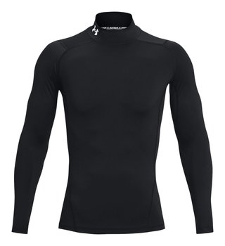Under Armour HeatGear Comp Mock herr kompressionsträja med lång ärm, svart/vit
