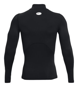 Under Armour HeatGear Comp Mock herr kompressionsträja med lång ärm, svart/vit