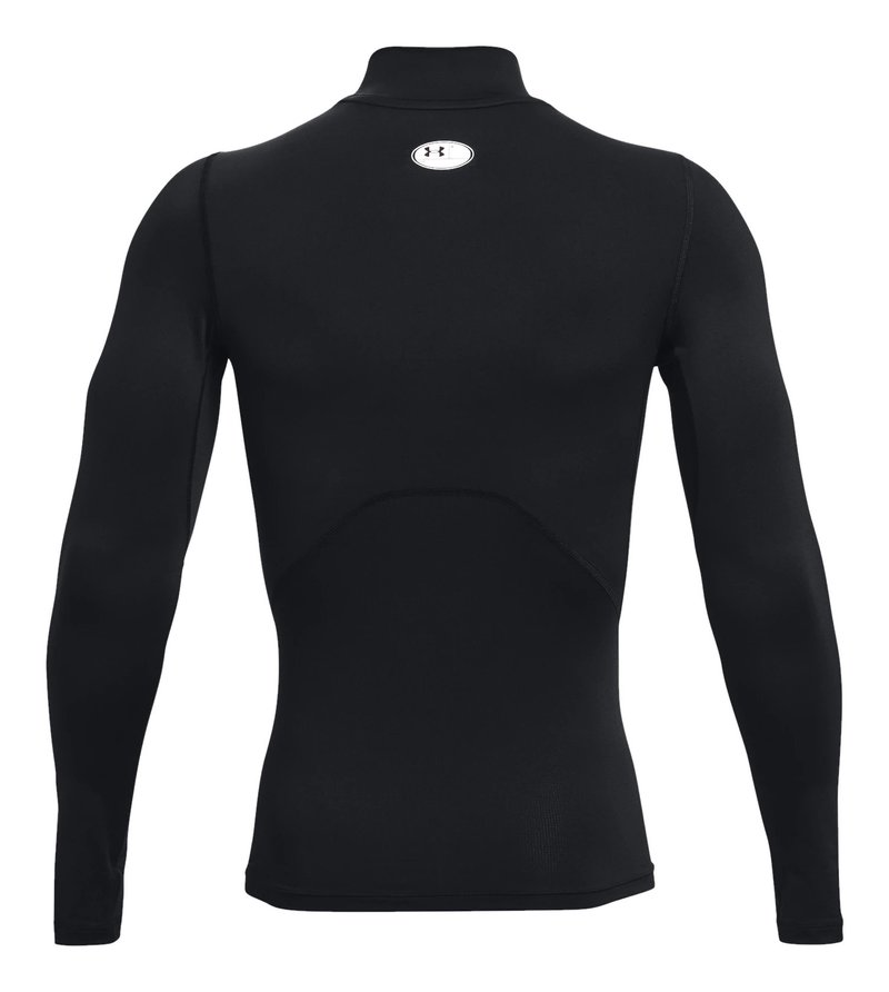Under Armour HeatGear Comp Mock herr kompressionsträja med lång ärm, svart/vit