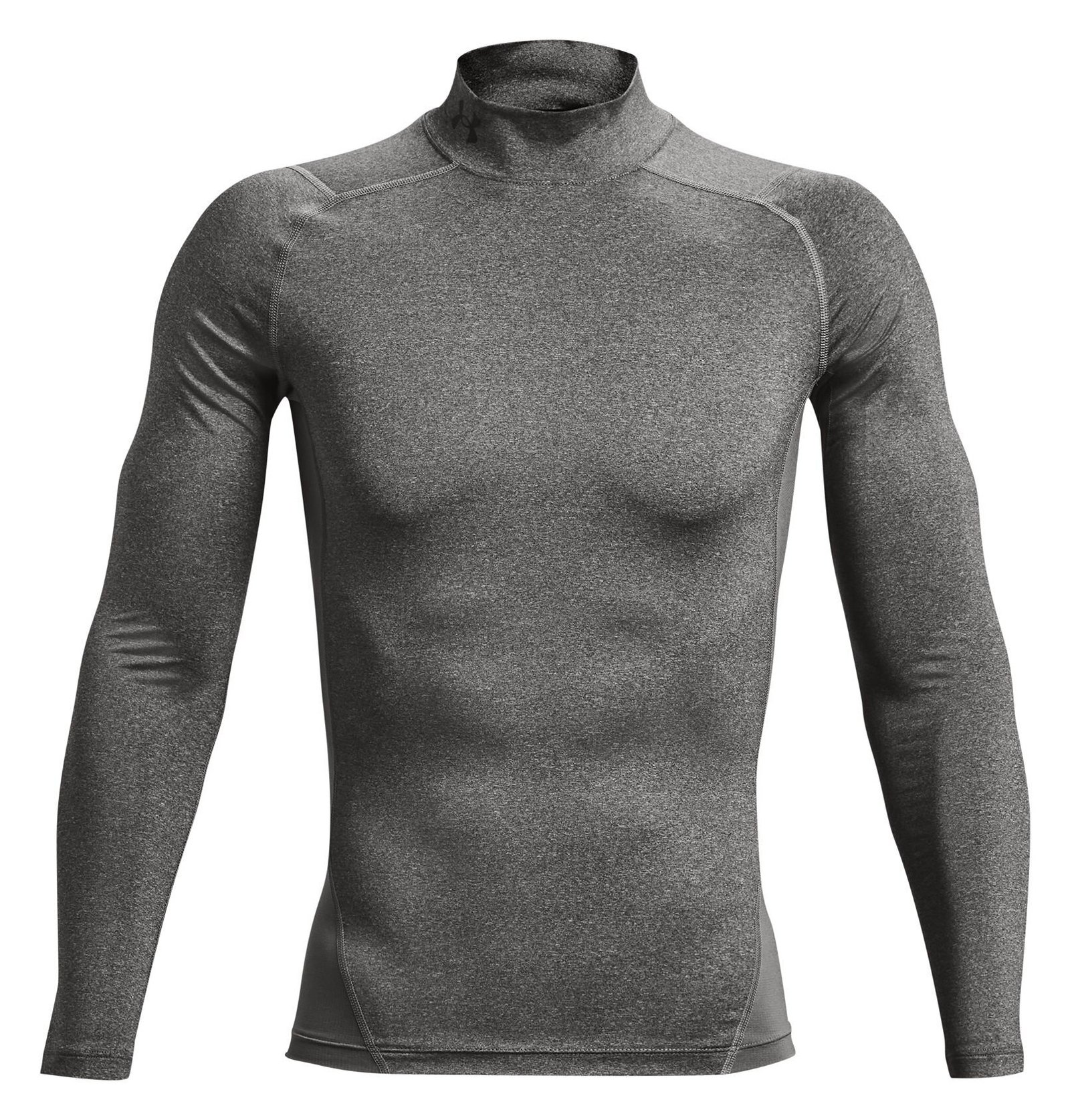 Under Armour HeatGear Comp Mock herr kompressionsträja lång ärm, carbon heather/svart