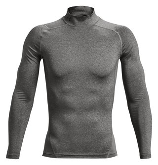 Under Armour HeatGear Comp Mock herr kompressionsträja lång ärm, carbon heather/svart