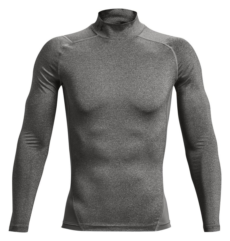 Under Armour HeatGear Comp Mock herr kompressionsträja lång ärm, carbon heather/svart
