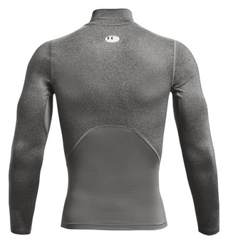 Under Armour HeatGear Comp Mock herr kompressionsträja lång ärm, carbon heather/svart