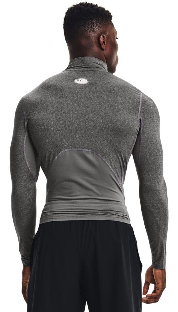Under Armour HeatGear Comp Mock herr kompressionsträja lång ärm, carbon heather/svart