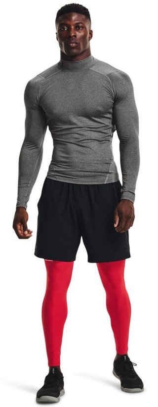 Under Armour HeatGear Comp Mock herr kompressionsträja lång ärm, carbon heather/svart