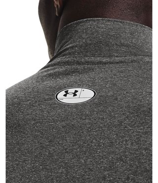 Under Armour HeatGear Comp Mock herr kompressionsträja lång ärm, carbon heather/svart