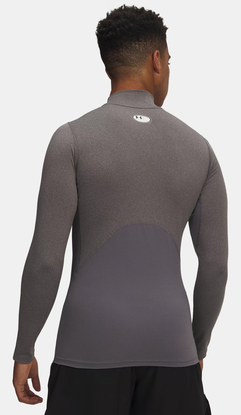 Under Armour HeatGear Comp Mock herr kompressionsträja lång ärm, carbon heather/svart