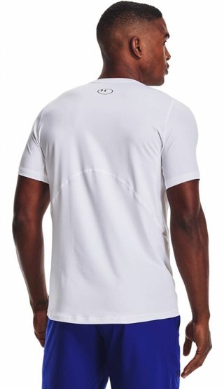 Under Armour HG Fitted SS herr t-shirt, vit/svart