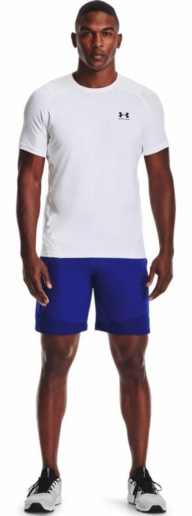 Under Armour HG Fitted SS herr t-shirt, vit/svart