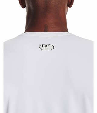 Under Armour HG Fitted SS herr t-shirt, vit/svart