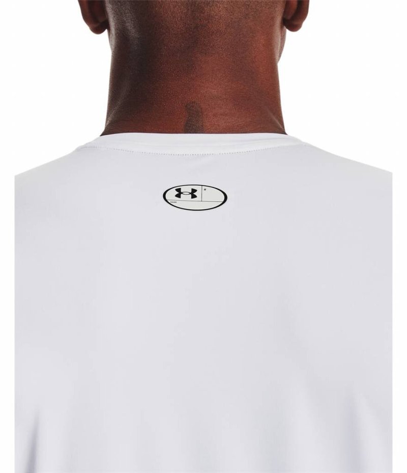 Under Armour HG Fitted SS herr t-shirt, vit/svart