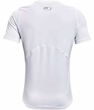Under Armour HG Fitted SS herr t-shirt, vit/svart