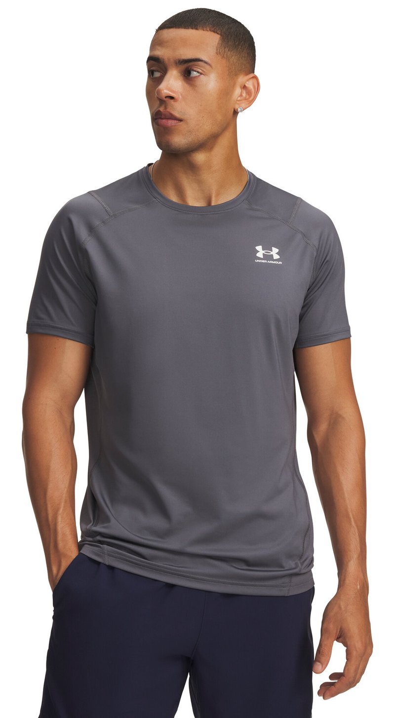 Under Armour HeatGear Fitted S herr t-shirt, castlerock/vit